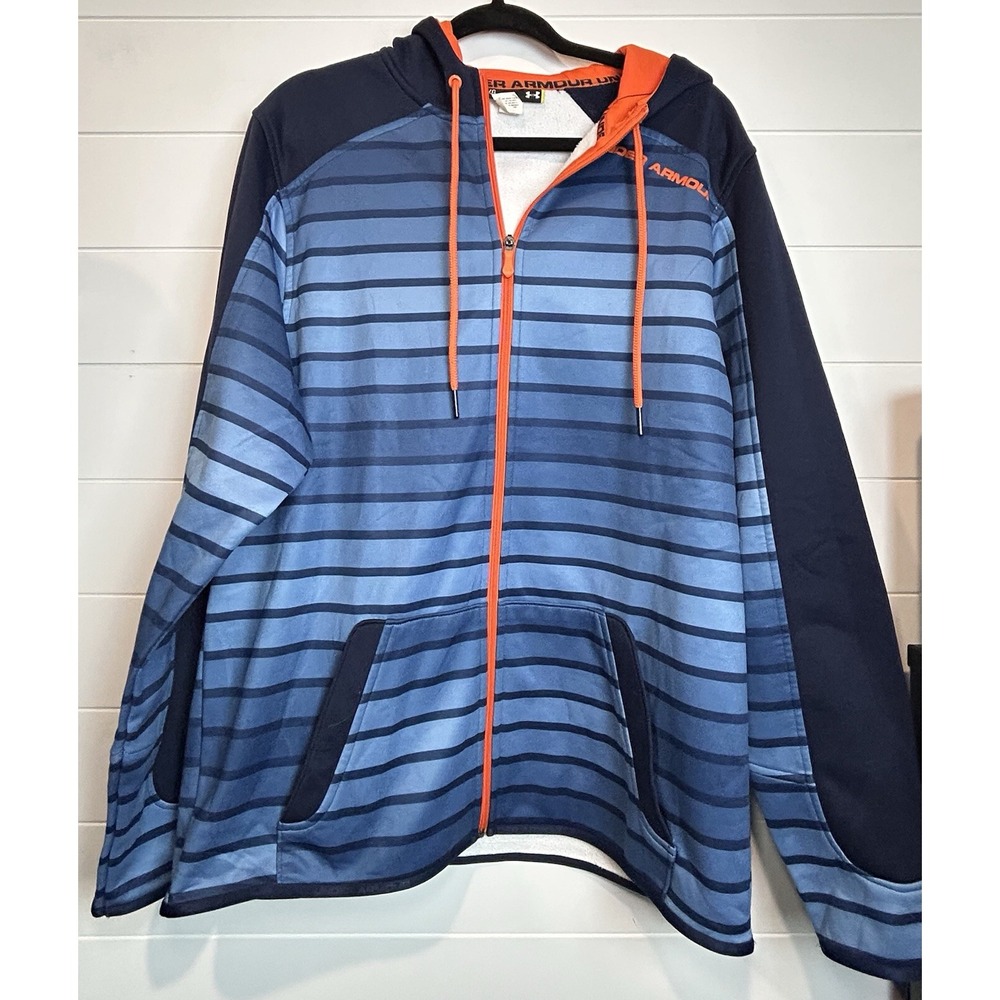 Under Armour Storm Hoodie Zip Jacket Fleece Lined Loose Sz Large